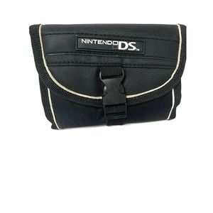 Nintendo DS Game Pockets With Stylus Carrying Case Travel Bag Black Clip